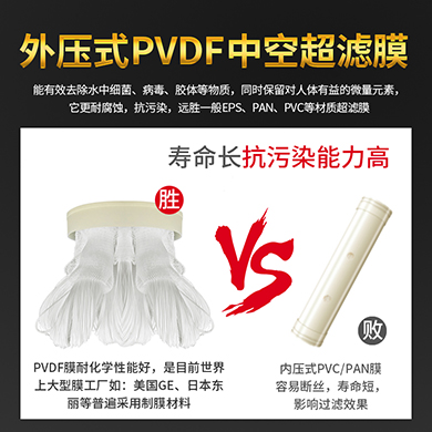 大流量淨水器 一鍵卡扣拆裝 PVDF可（kě）手洗濾芯